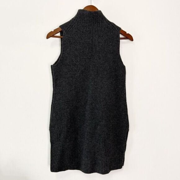 Theory Embree Charmant Mock Neck Sleeveless Sweater in Dark Charcoal - Picture 4 of 10